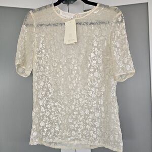 NWT Vintage Escada Elegant Pearl Color Velvet Top